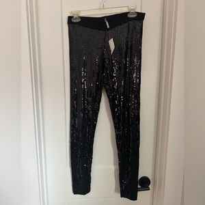 Black Sequin Leggings Stretch - Night out outfit